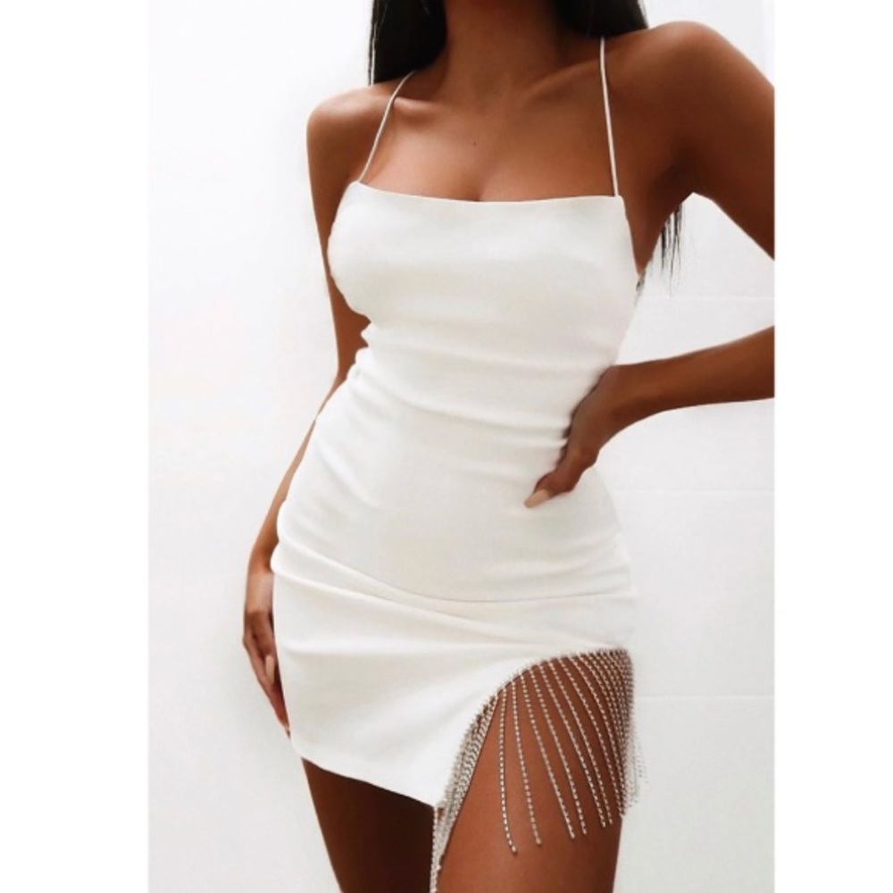 White borrowed hearts mini dress